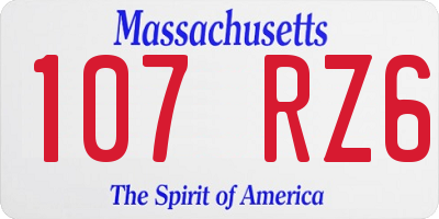 MA license plate 107RZ6