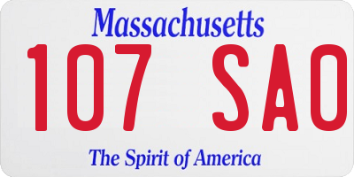 MA license plate 107SA0
