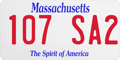 MA license plate 107SA2