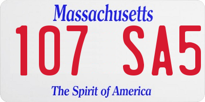 MA license plate 107SA5