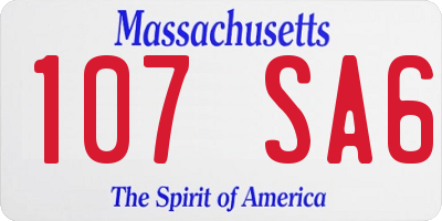 MA license plate 107SA6