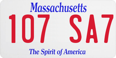 MA license plate 107SA7