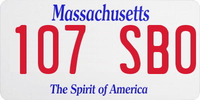 MA license plate 107SB0