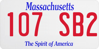 MA license plate 107SB2