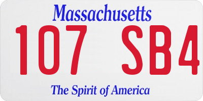 MA license plate 107SB4