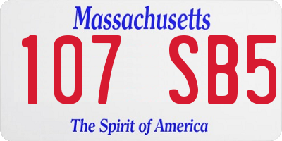 MA license plate 107SB5