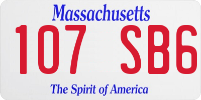 MA license plate 107SB6