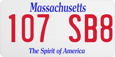 MA license plate 107SB8