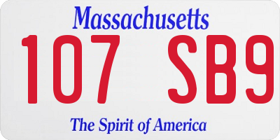 MA license plate 107SB9