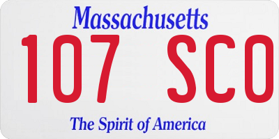 MA license plate 107SC0