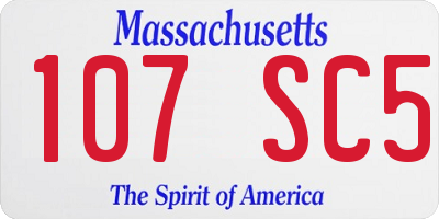 MA license plate 107SC5