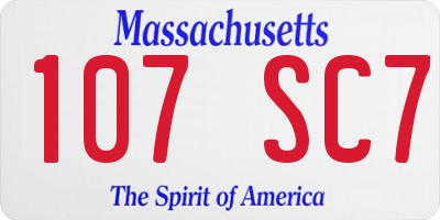 MA license plate 107SC7