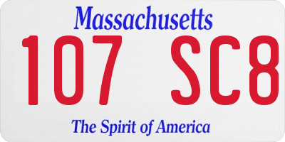 MA license plate 107SC8