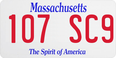 MA license plate 107SC9