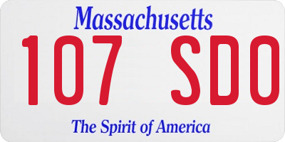MA license plate 107SD0