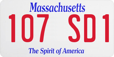 MA license plate 107SD1