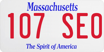 MA license plate 107SE0