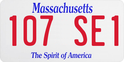 MA license plate 107SE1