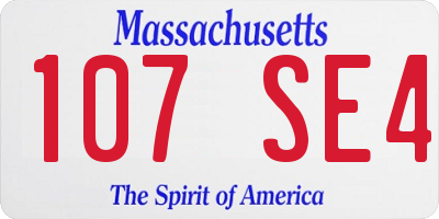MA license plate 107SE4