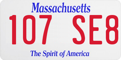 MA license plate 107SE8