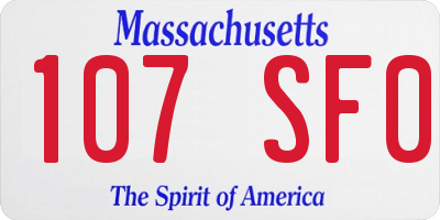 MA license plate 107SF0