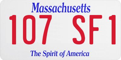 MA license plate 107SF1