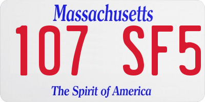 MA license plate 107SF5