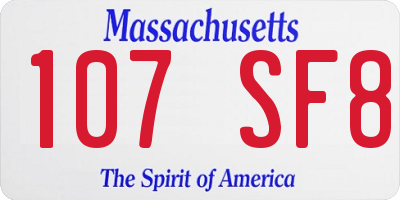 MA license plate 107SF8
