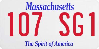 MA license plate 107SG1