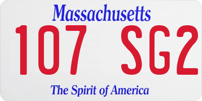 MA license plate 107SG2