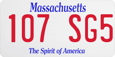 MA license plate 107SG5
