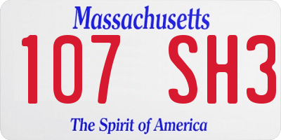 MA license plate 107SH3