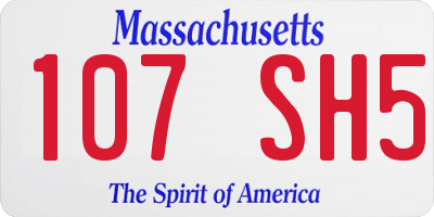 MA license plate 107SH5