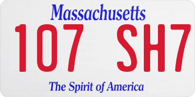 MA license plate 107SH7