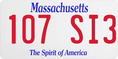 MA license plate 107SI3