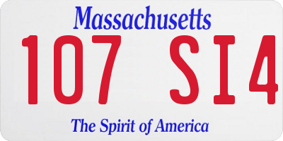 MA license plate 107SI4