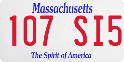MA license plate 107SI5