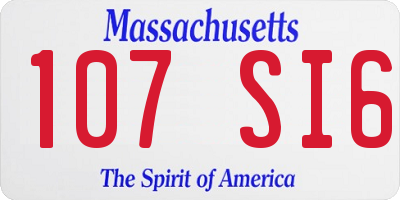 MA license plate 107SI6