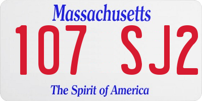 MA license plate 107SJ2