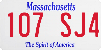 MA license plate 107SJ4