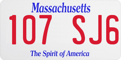 MA license plate 107SJ6