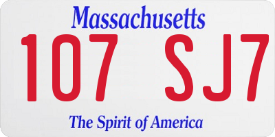 MA license plate 107SJ7