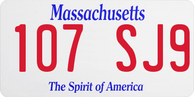 MA license plate 107SJ9