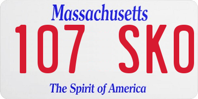 MA license plate 107SK0