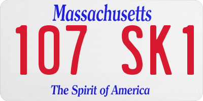 MA license plate 107SK1