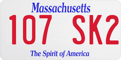 MA license plate 107SK2