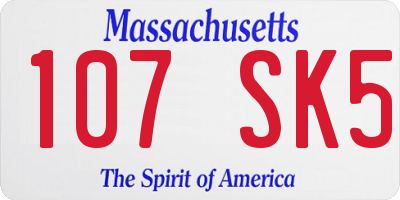 MA license plate 107SK5