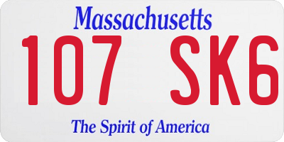 MA license plate 107SK6