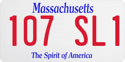 MA license plate 107SL1