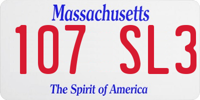 MA license plate 107SL3